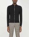 John Smedley Maclean Black Wool Bomber Jacket In Black