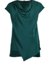 ADAM LIPPES Emerald Silk Crepe Cowl Neck Top