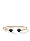 DAVID YURMAN 18KT YELLOW GOLD SOLARI BLACK ONYX BEAD CUFF BRACELET