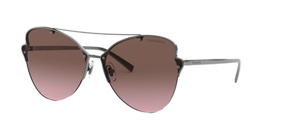 Tiffany & Co 64mm Oversize Butterfly Sunglasses - Gunmetal Gradient In Brown Gradient Violet