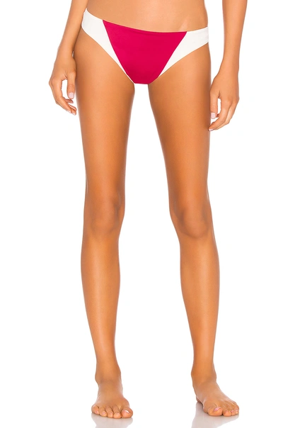 Tori Praver Maelyn Two-tone High-leg Cheeky Bikini Bottoms In Cranberry