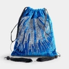 ATTICO ATTICO | Embroidered Pouch Bag in Blue Velvet
