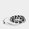 LOEWE LOEWE | Braided Thin Bag Strap in Black and White Classic Calfskin