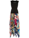 MARINE SERRE mixed print skirt wetsuit dress