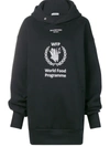 Balenciaga Wfp Embroidered Oversized Cotton Hoodie - Black