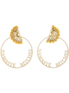 ANTON HEUNIS GOLD METALLIC NAMASTE SWAROVSKI CRYSTAL HOOP EARRINGS