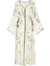 MAME MAME FLORAL PRINT PLUNGE NECK DRESS - WHITE