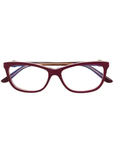 Cartier Square-frame Glasses In Red-red-transparent