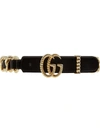 GUCCI GUCCI LEATHER BELT WITH TORCHON DOUBLE G BUCKLE - BLACK