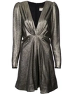 SAINT LAURENT V-NECK METALLIC DRESS