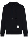 Thom Browne Grosgrain Band Cotton Jersey Hoodie In Navy