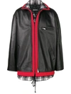 Balenciaga Layered Leather Jacket In Black