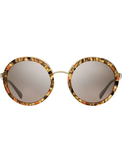 Prada Tortoiseshell Round-frame Sunglasses In Brown
