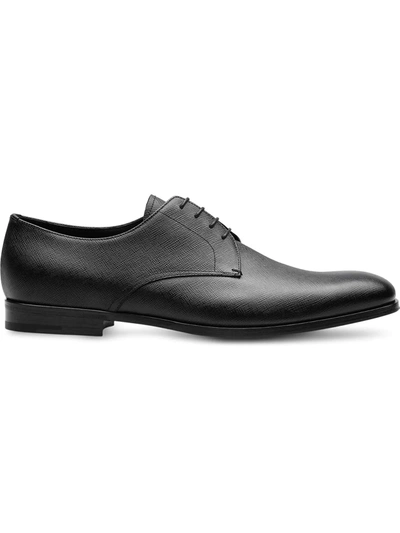 Prada Formal Saffiano Leather Loafers In Black