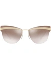 Prada Cat-eye Shaped Sunglasses In Gold
