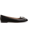 GUCCI LEATHER BALLET FLAT WITH CRYSTAL G
