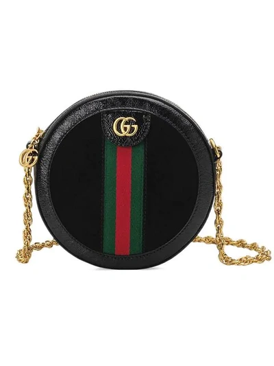 Gucci Ophidia Mini Round Shoulder Bag In Black