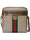 GUCCI GUCCI OPHIDIA GG中号邮差包 - 大地色