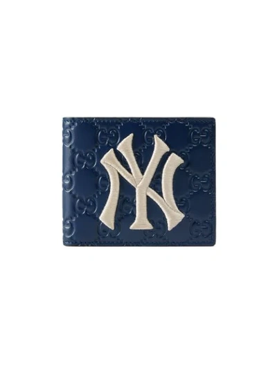 Gucci Wallet With Ny Yankees™ Patch In Blue