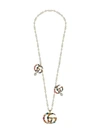 Gucci Crystal Double G Necklace In 8518