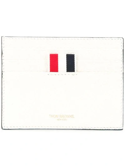 Thom Browne Golf Intarsia Leather Note Cardholder In White
