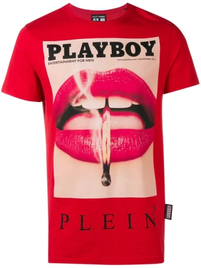 Philipp Plein X Playboy印花全棉t恤 - 红色 In Red