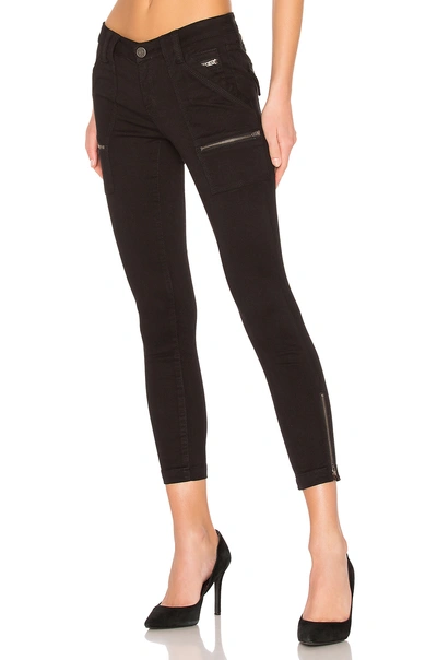 Joie Park Mid-rise Zippered Skinny Trousers In Black