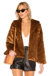 AMUSE SOCIETY AMUSE SOCIETY FAUX FUR EVER MINE JACKET IN BROWN.,AMUR-WO70