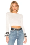 ABOUT US ABOUT US KYLA BELL SLEEVE SWEATER IN WHITE.,ABOR-WK28