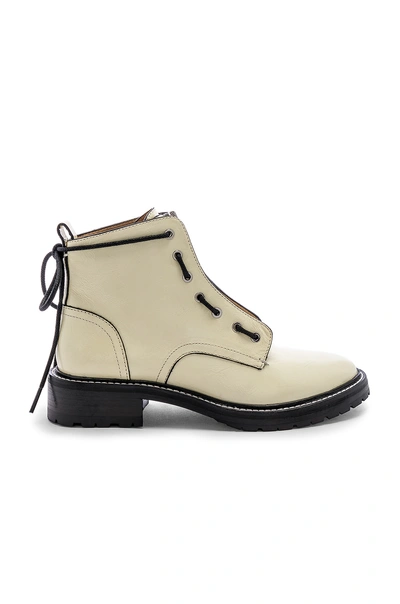 Rag & Bone Cannon Zip-up Leather Combat Boots In White