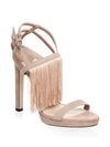 JIMMY CHOO Fringe Suede Stiletto Sandals,0400099428520