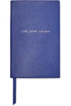 SMYTHSON PANAMA LIVE LOVE LAUGH TEXTURED-LEATHER NOTEBOOK