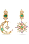 PERCOSSI PAPI Gold-plated and enamel multi-stone earrings