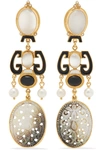 PERCOSSI PAPI GOLD-PLATED AND ENAMEL MULTI-STONE EARRINGS