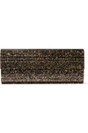 JIMMY CHOO SWEETIE GLITTERED ACRYLIC AND LEATHER CLUTCH
