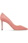 JIMMY CHOO ROMY 85 SUEDE PUMPS