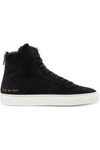 COMMON PROJECTS TOURNAMENT SHEARLING-LINED SUEDE HIGH-TOP SNEAKERS