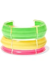 ALISON LOU JELLY SET OF THREE LUCITE AND ENAMEL CUFFS