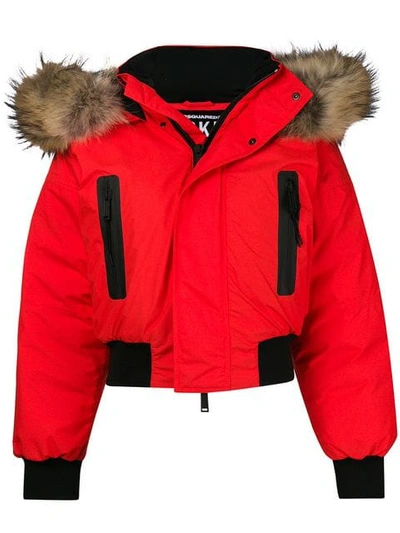 Dsquared2 Padded Down Jacket In Red