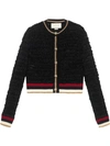 GUCCI GUCCI KNITTED CARDIGAN WITH WEB - 黑色