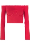 ORSEUND IRIS CROPPED OFF-THE-SHOULDER RIBBED-KNIT jumper