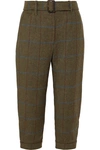 JAMES PURDEY & SONS CROPPED CHECKED WOOL-TWEED TAPERED PANTS