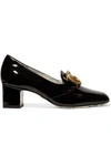 GUCCI Logo-embellished patent-leather pumps