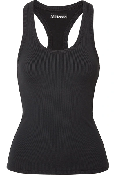 All Access Session Ribbed Stretch Tank In Black
