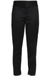ALICE AND OLIVIA ALICE + OLIVIA WOMAN CADENCE CROPPED WOOL-BLEND TWILL SKINNY PANTS BLACK,3074457345618607817