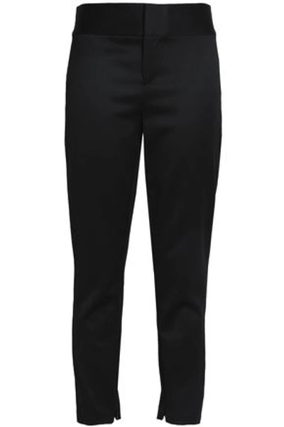 Alice And Olivia Alice + Olivia Woman Cadence Cropped Wool-blend Twill Skinny Trousers Black