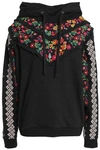 NEEDLE & THREAD Cross Stitch Flower embroidered French cotton-blend terry hoodie,GB 4146401444310148