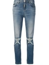 Philipp Plein Distressed Skinny Jeans In Blue