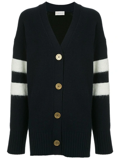 Moncler Wool And Cashmere Cardigan In Blue
