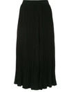 Co Essentials Elastic-waist Pleated Skirt In Black